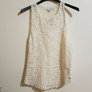 Cream color tank with tags